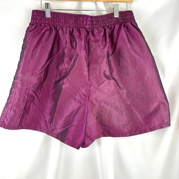 Vintage 90s Shiny Purple Nylon Running Athletic Shorts Pacific Connections XL - Picture 3 of 8